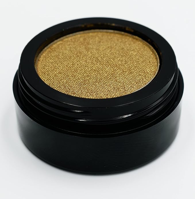 Glamour Bright Yellow Gold Shimmering Metallic Pressed Powder Single Vegan Eyeshadow; Talc, Paraben & Cruelty Free