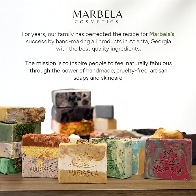 Marbela Cosmetics Creamy Rose Handmade Soap Bar - Made in USA, Vegan Friendly, Palm Oil Free, Natural Bar Soap - Gentle Face & Body Soap for Daily Skin Care, Moisturizing & Nourishing - 3.5 oz
