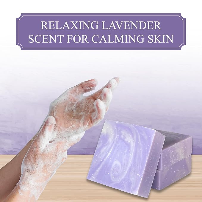 Dr. Wally's Handcrafted Soap Lavender Bar 5 oz, with Shea Butter and enrich with Olive Oil, All Natural - Cold process - 100% Handmade - Made in USA, pack of (3). Scent intensity - strong