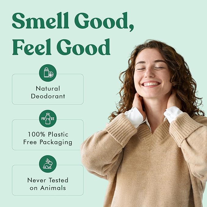 Aluminum Free Deodorant for Women and Men 2 Pack - Natural & Long Lasting Odor Control with Organic Coconut Oil and Beeswax for Sensitive Skin, Plastic Free