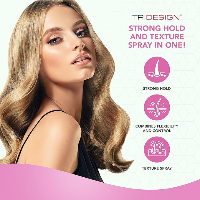 TRIDESIGN Aerogel Hairspray - Strong Hold Hair Finishing Spray for Volumizing & Control, Flexible Styling for All Hair Types, Non-Sticky and Scented - For Women and Men - Pack of 1 (10.5 Oz)