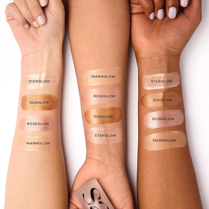 Saie Mini Glowy Super Gel Lightweight Illuminator - Luminizer + Makeup Primer for Glowing Skin - Enriched with Vitamin C + Hydrating Squalane Oil - Sunglow (0.5 oz)
