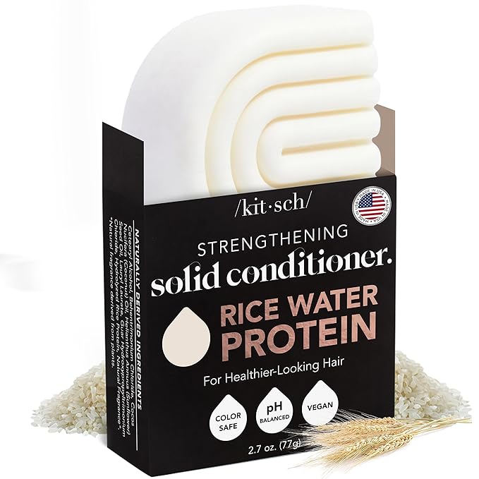 Kitsch Rice Water Hair Conditioner Bar – Soap Bar for Hair Care & Hair Growth – Conditioner for Women and Men – Moisturizing & Strengthening – Paraben, Silicone & Sulfate-Free - Made in USA – 2.7 oz