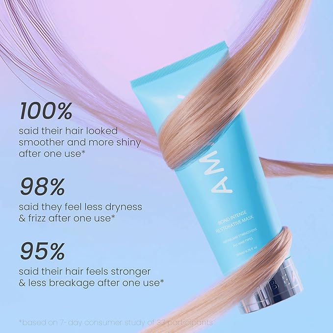 Bond Intense Restorative Hair Mask – Deep Conditioning Treatment for Dry, Damaged Hair – Keratin-Enriched Formula for Frizz Control & Split End Repair – Sulfate-Free – 6.76 fl oz