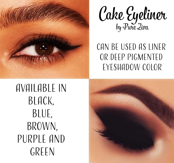 Matte Chocolate Truffle Brown Cake Eyeliner & Pressed Eyeshadow, Water Activated Powder; Gluten & Cruelty Free