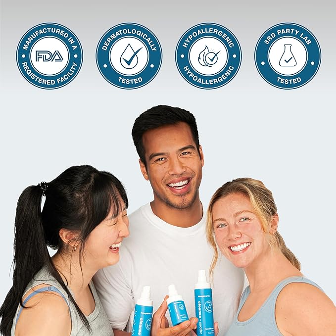 Hypochlorous Acid Spray – Dermatologist Tested HOCl Facial Cleanser for Sensitive, Acne-Prone & Irritated Skin Soothes Redness, Eczema, Rashes & Itching – Skin Repair Spray, 2oz + 6.8oz, Honeydew Labs