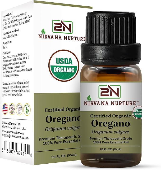 Oregano Essential Oil USDA Certified Organic, 100% Pure Natural Premium Grade, Undiluted