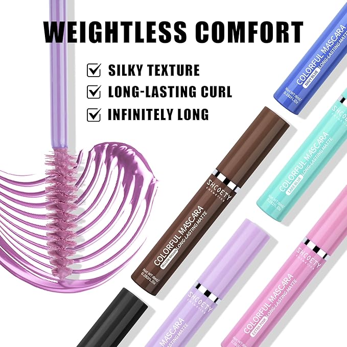 Blue Mascara Makeup, Volumizing, Lengthening, Defining, Multiplying, Smudge-Proof Formula, Long-Lasting Curl Eye Makeup