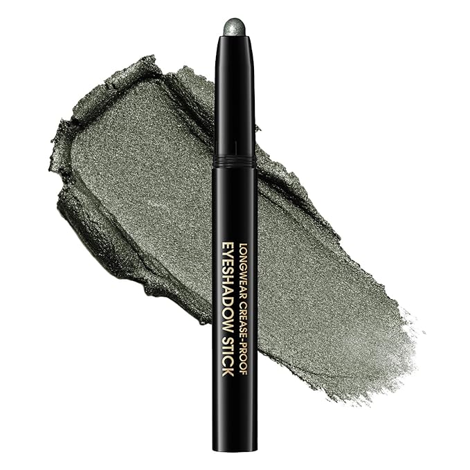 Eyeshadow Stick, Shimmer and Matte Cream Eye Shadow Brightener Sticks Eyeliner Pencil Crayon, Waterproof Long Lasting Eye Highlighter Stick Makeup,0.056 Oz(#4-Bottle Green)