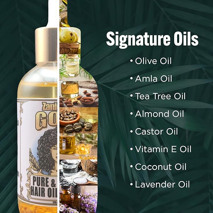 Gold Hair Oil – Fenugreek Strengthening Serum for Dry, Damaged, Frizzy & Coarse Hair | Anti-Hair Fall | Anti-Hair Loss Hair Growth Oil Treatment | All-Natural | 4 Ounce