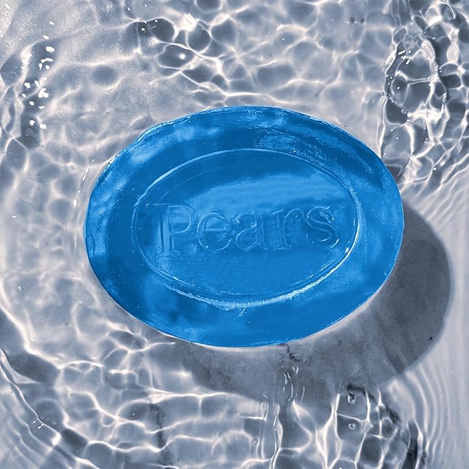 Pears Soap, Pure & Gentle with Mint Extract – Transparent Blue Glycerin Soap for Cool, Refreshed Skin, 4.4 Oz