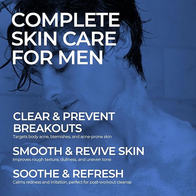HommeFace The Skin Perfecting Body Wash Pump for Men, 16.9 Fl. Oz. - Targets Body Acne with BHA, AHA, PHA