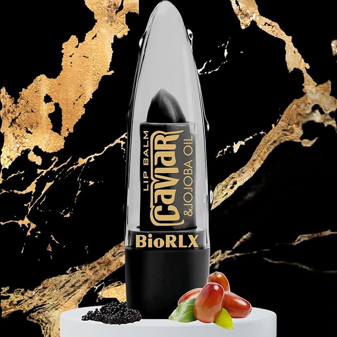 BioRLX Caviar & Jojoba Oil Lip Balm - Luxurious Color-Free Lip Care for Intense Moisture and Smoothness (Caviar & Jojoba, 0.12 Ounce (Pack of 1))