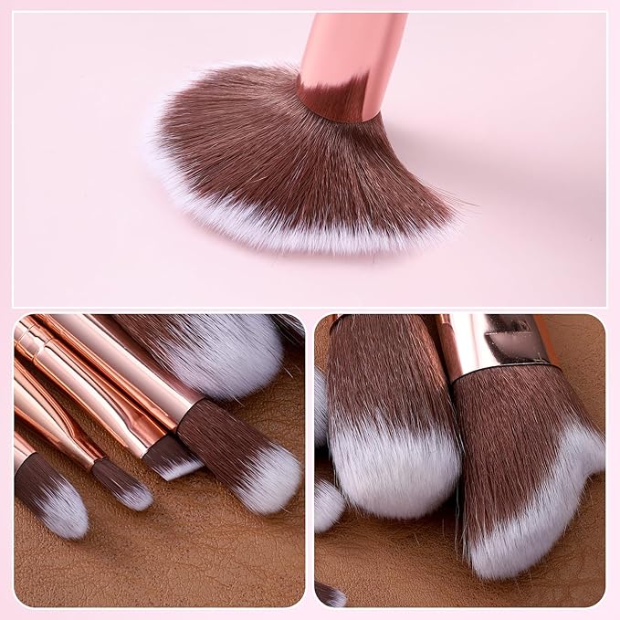7 Pcs Portable Cosmetic Brushes Kit, Travel Makeup Brushes Set, Professional Mini Cosmetic Brush Kit for Foundation, Concealer, Blush, Contouring, Highlighting and Eyeshadow(Black)