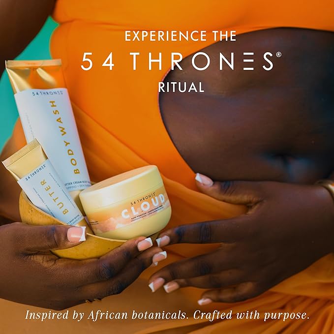 Non-Stripping Butter Cream Body Wash, Shea Butter Body Wash, Exfoliating & Moisturizing Liquid Soap, Ugandan Vanilla + Ethiopian Honey