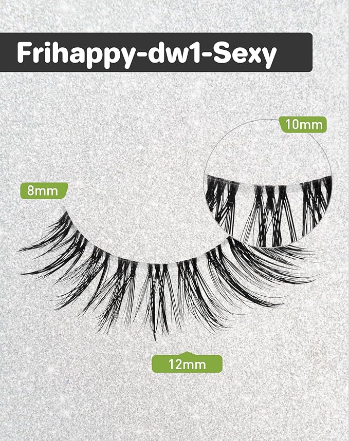 Lashes Eyelashes Lashes Wispy False Eyelashes Natural Eyelashes Mink Lashes 5 Pairs Frihappy Lashes DW1, with a pair of Half Lashes as Gift