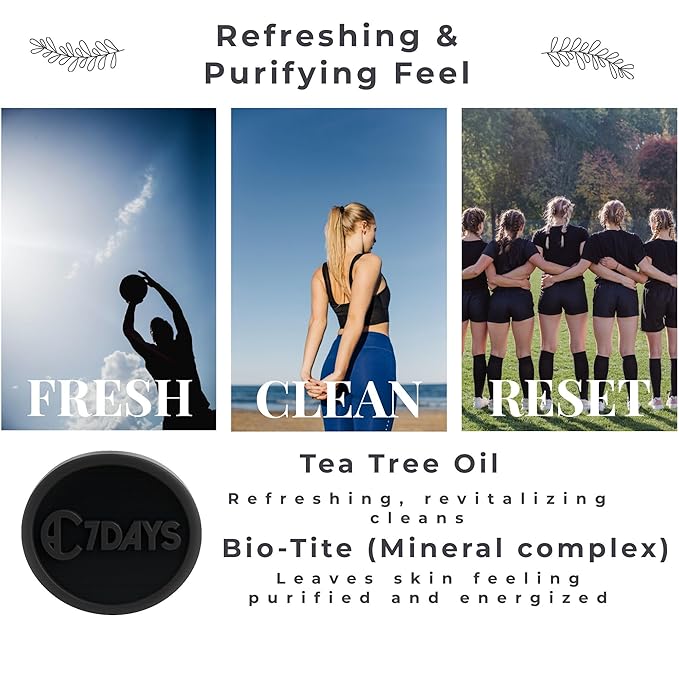 CDH7DAYS StayFresh Charcoal Soap Bar – Natural Odor-Reducing Body Soap, Handmade Korean Charcoal Bar for After Workout, Deep Cleansing, Fresh & Clean Feeling (1, CHARCOAL)