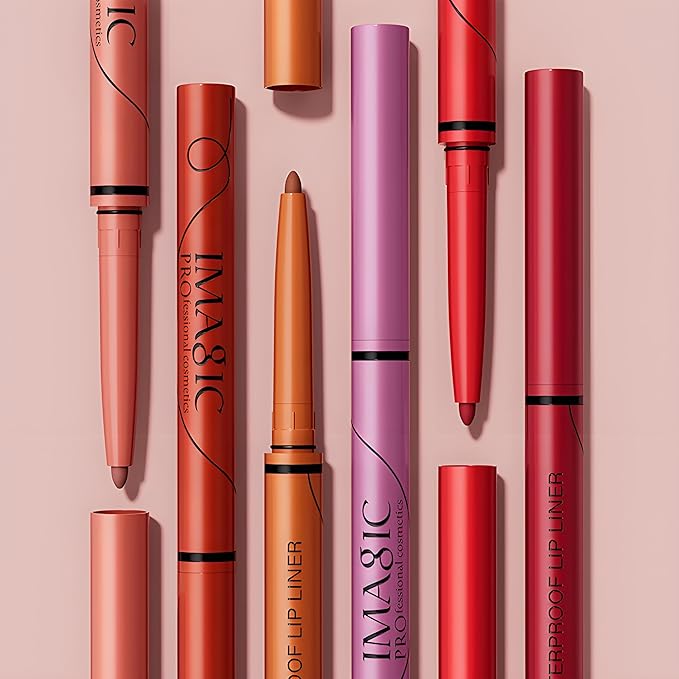CCbeauty 6 Colors Matte Lip Liner Set, Waterproof and Long Wear Lipliner, Smudge-proof and Transfer-proof Lip Liner Pencil, Creamy Rich Color, Smooth Application, No Sharpener Required