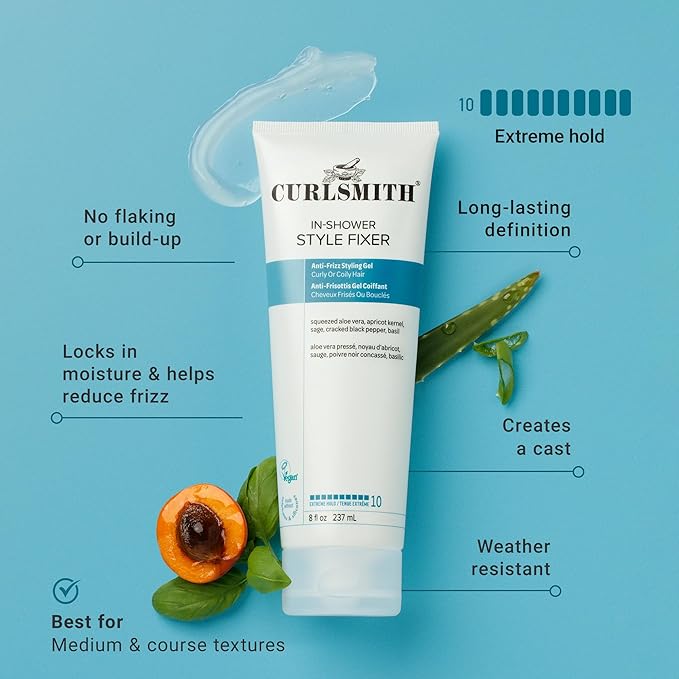 CURLSMITH In-Shower Style Fixer - Strong Hold Gel for Curls, Humidity-Proof Curl Styler, For All Curl Types, Vegan & Cruelty Free (2 oz)