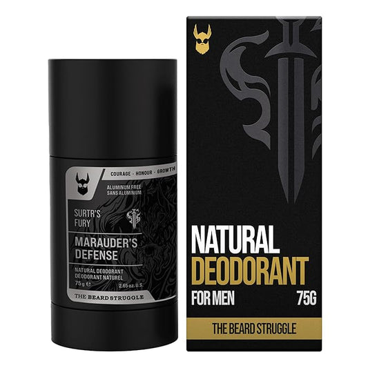 The Beard Struggle Marauder's Defense - Natural Charcoal Infused Deodorant Men, Aluminum Free - Platinum Collection, Surtr's Fury - 2.65 oz