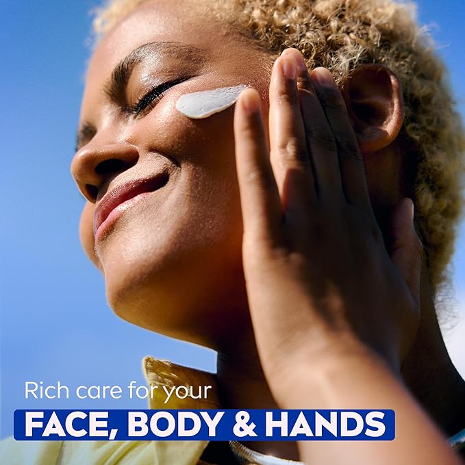 NIVEA Creme Face, Hand and Body Moisturizer Cream, Rich Body Cream for Dry Skin with Provitamin B5, Fast-Absorbing and Non-Comedogenic, Holiday Gifts for Self Care, 16 Oz Jar