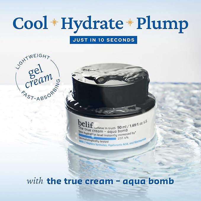 belif Aqua Bomb BOO-tiful Hydrated Skincare Set: Korean Skincare Set with Aqua Bomb Moisturizer, Frozen Cream, 2-Step Skincare for All Skin Types