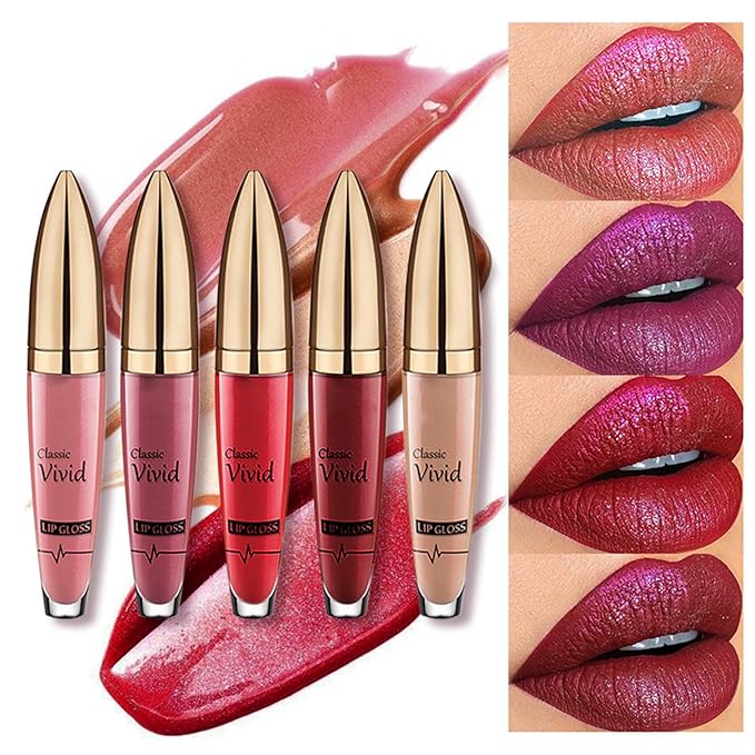 Classic Vivid Glitter Liquid Lipstick Set - 3PCS Diamond Shiny Waterproof Metallic Lip Gloss