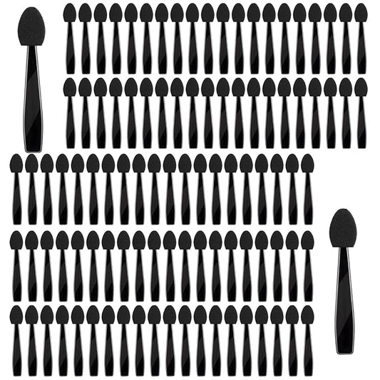 100 Pcs Eyeshadow Applicators, Disposable Eye Shadow Applicators, Mini Dual-Sided Sponge Tip Eye Shadow Brushes Portable Travel Makeup Brushes, Multipurpose Blending Sticks for Eyeshadow