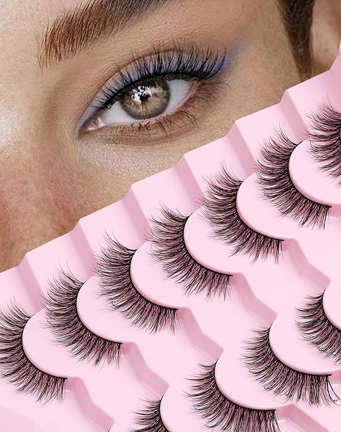 Natural Lashes Mink Natural Eyelashes False Eyelashes Natural Look False Lashes Wispy Eye Lashes Cat Eyelashes Fake Lashes KD02