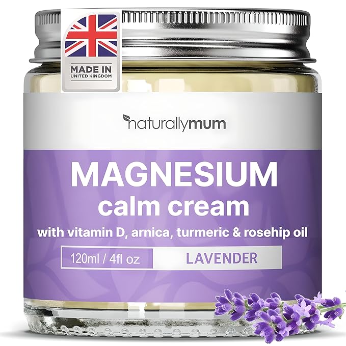 NaturallyMum - Magnesium Cream with Vitamin D3 [4 Fl Oz] - Magnesium and VIT D Lotion - Turmeric & Arnica Calm Cream - Magnesium and VIT D3 - Lavender