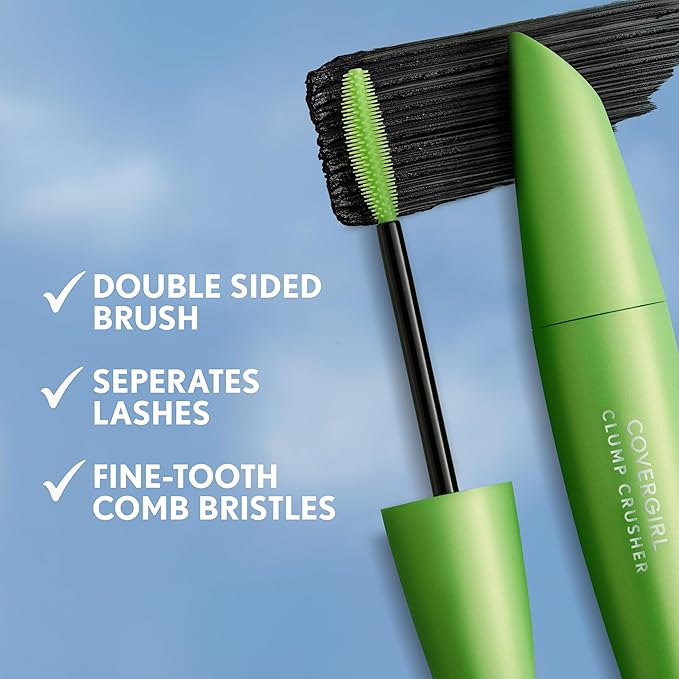 COVERGIRL Clump Crusher Waterproof Mascara, 20X More Volume, Double Sided Brush, Long-Lasting Wear - 835 Black Brown Waterproof (Pack of 1)
