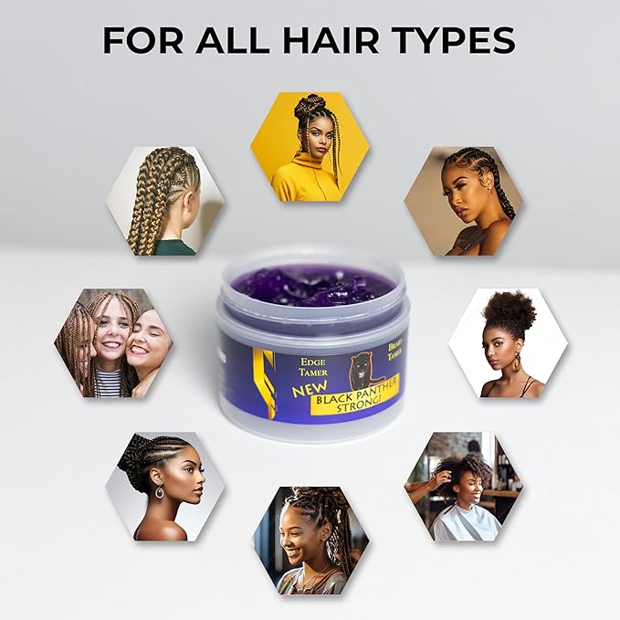 DIAMOND EGDES BLACK PANTHER STRONG Styling Gel. Great for Curly Hair, 8 Ounce
