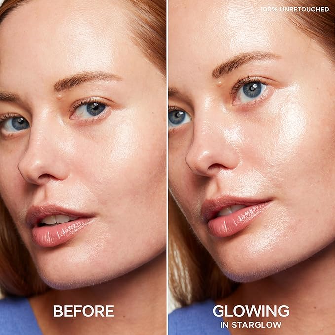 Saie Glowy Super Gel Lightweight Illuminator - Luminizer and Makeup Primer for Glowing Skin - Enriched with Vitamin C + Hydrating Squalane Oil - Starglow (1 oz)
