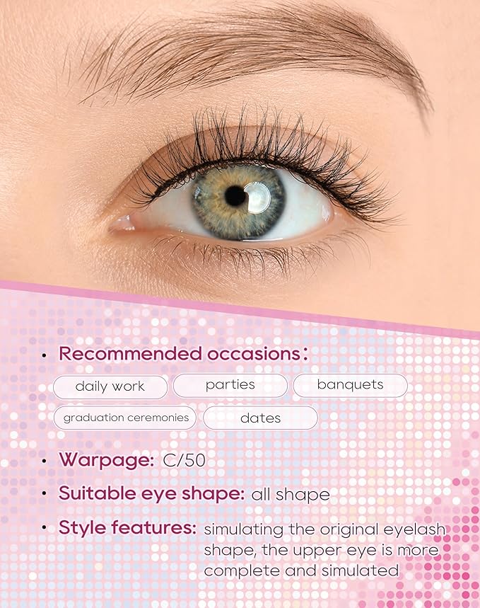 Frihappy Natural False Lashes Mink Lashes Wispy Fake Eyelashes Natural Look False Lashes Strip Lashes 14mm Lashes 3D Air-Virgo