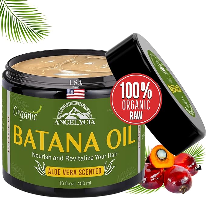 Raw Batana Oil for Hair Growth & Scalp Stimulator – 100% Pure Hair Oil from Honduras – Dr. Sebi Organic Paste – Natural Hair Growth Products for Thicker Edges, Breakage & Split Ends (16, Ounces)