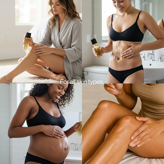 Body Firming Oil with Collagen Peptides, Cellulite Massage Oil, Body Glow Oil, Firming Body Oil for Women, Unscented Body Oil for Skin Tightening & Smoothing, Fast Absorbing, Non Greasy