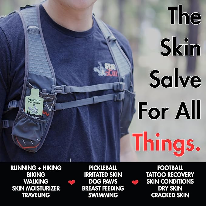 Squirrel's Nut Butter Anti Chafe Adventure Packet | Compact and All Natural Chafing & Skin Care for Athletes, Runners & Adventurers | Thighs, Arms, Pack Straps & More, Original, 9ml