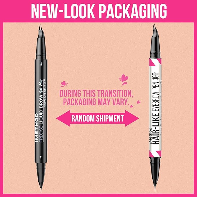 iMethod Curved Eyebrow Pen - 2-in-1 Dual-Ended Eyebrow Pencil with Curved Tip and Precise Brush-Tip, Microblading Pen for Natural Hair-Like Brows, Long Lasting, Light Brown