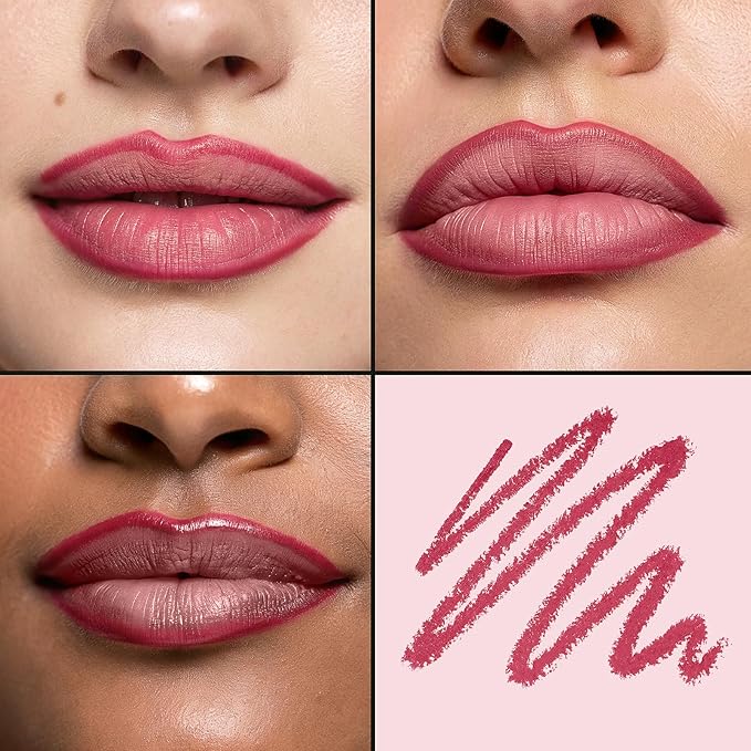 2-in-1 Lip Filler Liner w/Blending Tip, Creamy Matte Lip Pencil for Defining, Shaping & Featherproof Lock, Infused Jojoba Oil & Vitamin E, Vegan & Cruelty-Free, Velvet Dahlia