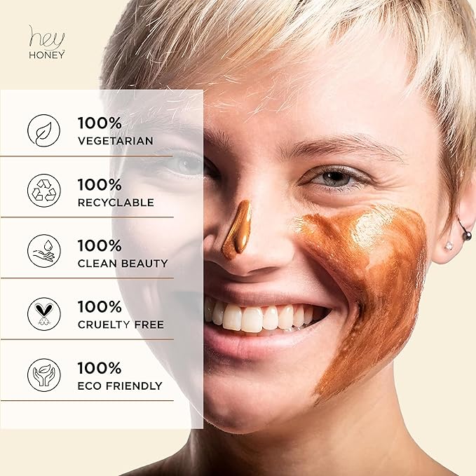 Hey Honey Skincare Copper Peel Off Face Mask with Honey, Propolis & Aloe | Hydrating & Exfoliating Facial Mask for Glowing Skin, Pore Cleansing & Anti-Aging Facial for Dull, Tired Skin 2.2 oz.