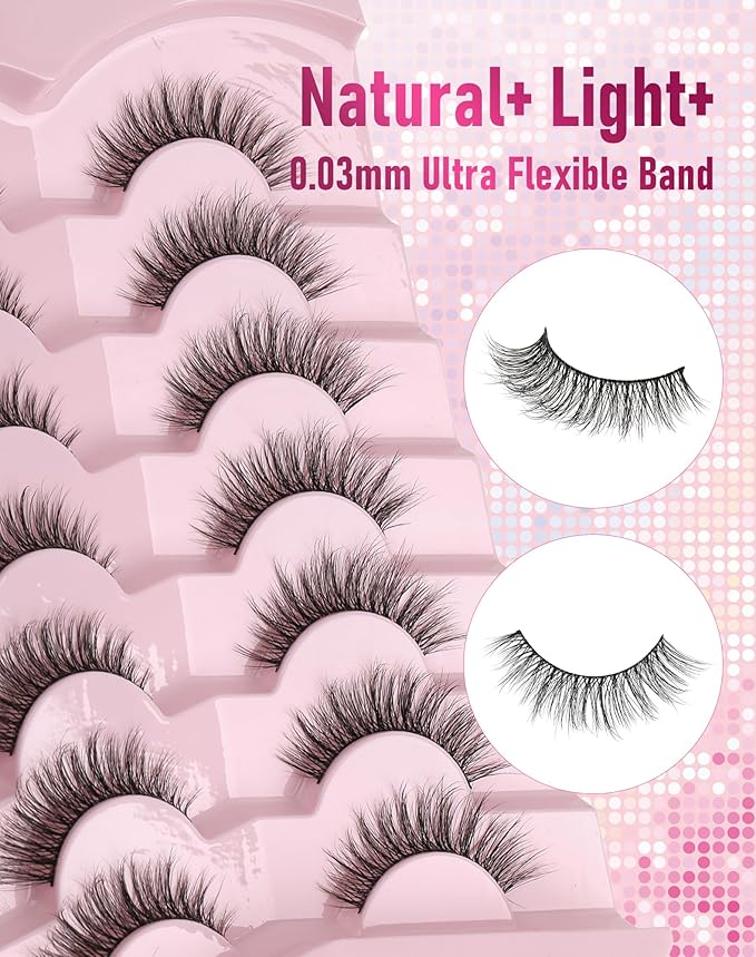 Frihappy Wispy Lashes Natural Eyelashes Cat Eye Lashes False Eyelashes Natural False Lashes Mink Lashes Fluffy 16mm Lashes 3D Air-Sirius