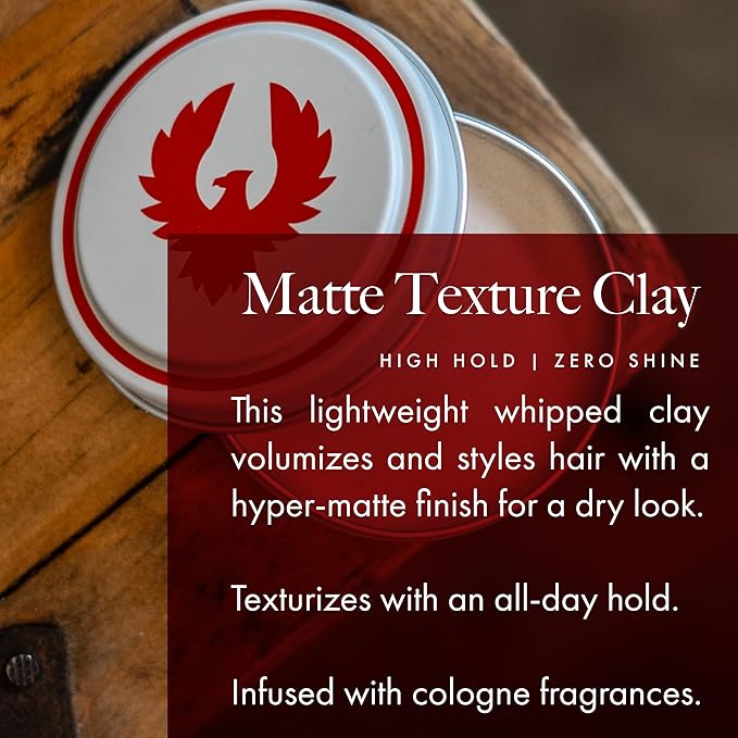 Atlas Matte Texture Clay 2.4 Ounce is a No Shine, Ultra Lightweight, Medium to Firm Hold, Thickening, Texturizing, Separating, Hair Styling and Grooming Product for Men and Women