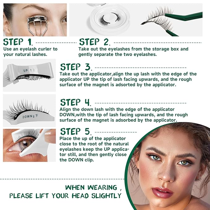 KEYYOU Reusable Magnetic Eyelashes No Glue Needed with Applicator Tool - 3D Natural Magnetic Lashes, Easy to Apply & Long Lasting for Daily Use & Events(YC05)