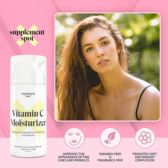 Antioxidant C Moisturizer - Revitalizing Vitamin Lotion w/Vitamin E Oil & Jojoba Oil – Vitamin Face Moisturizer For Fine Lines & Wrinkles - Suitable For All Skin Types