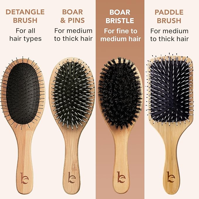 Boar Bristle Hair Brush for Women and Men, Natural 100% Soft Boars Hairbrush for Fine and Thin Hair