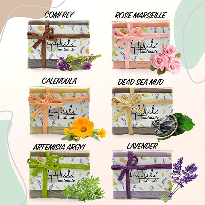 Natural Handemade Bar Soap for Men and Women with Essential oils, Scented Bar Soaps for Bath, Fragrance Gift Set (Pack of 3) Calendula