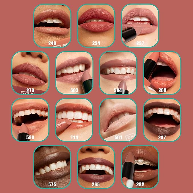 3INA The Lipstick - Moisturizing Lipstick for Women - Semi-Matte Satin Finish with 5-Hour Long Wear - Highly Pigmented and Comfortable - 590-0.16 oz
