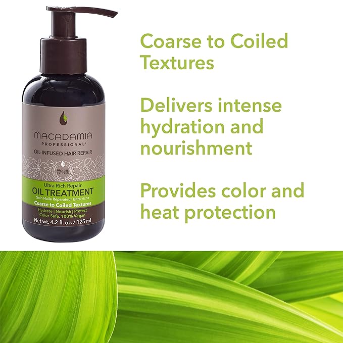 Macadamia Professional Ultra Rich Hair Repair Oil Treatment, 4.2oz
