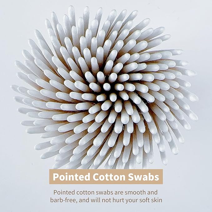 600PCS Pointed Cotton Swabs - Precision Tip Cotton Swabs - 4 Inch Microblading Cotton Swabs - Microblading Cotton Buds for Eyebrow Eyelash Extensions, Makeup, Nails, Tattoo Permanent Supplies, Craft