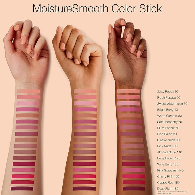 Neutrogena MoistureSmooth Color Stick for Lips, Moisturizing and Conditioning Lipstick with a Balm-Like Formula, Nourishing Shea Butter and Fruit Extracts, 150 Cherry Pink, .011 oz (Pack of 2)